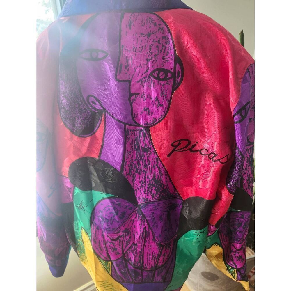 90s Picasso Print Blazer Colorful Vintage